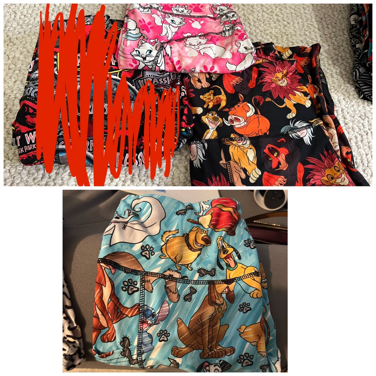 Disney Leggings and one pair crop leggings