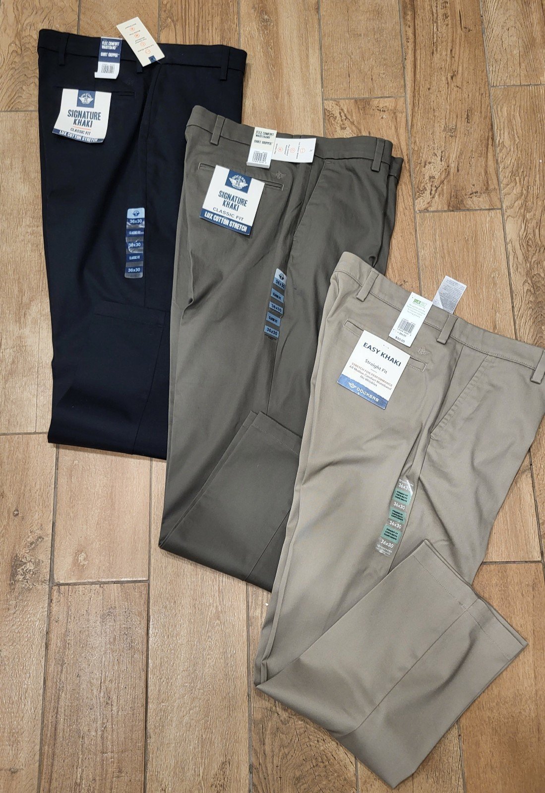 3 New Dockers Khaki Men's Pants 36 x 30