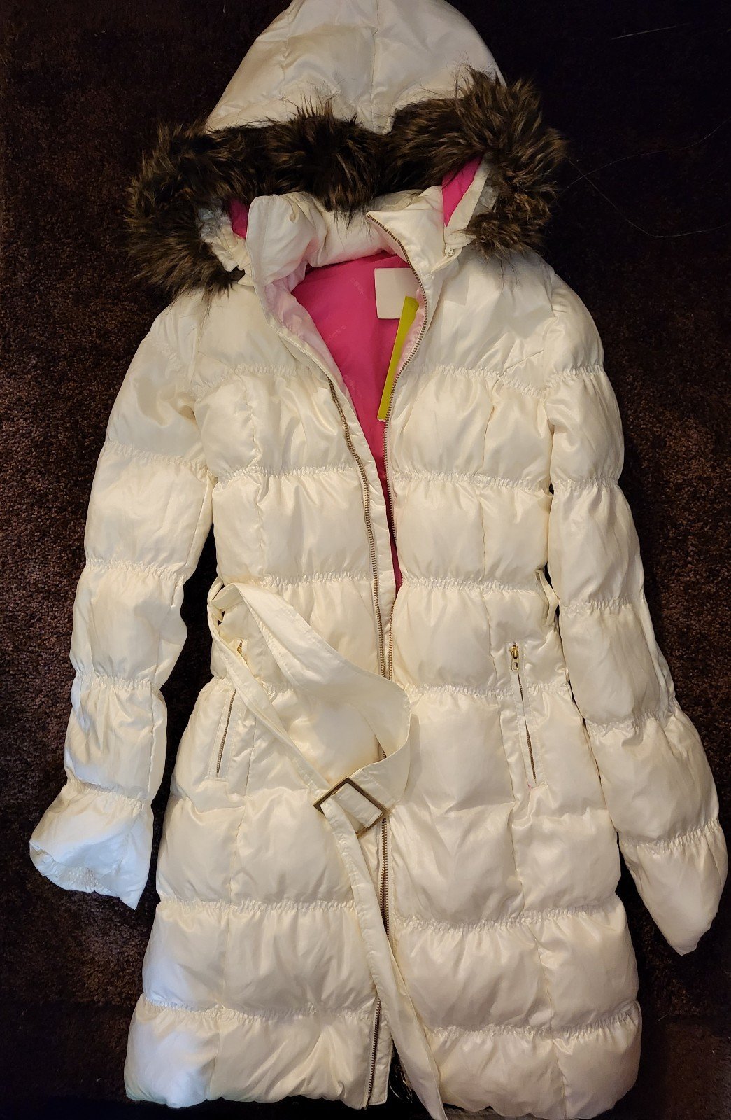Adidas Runnwhite St Down Coat Glm Long Belted Sz S
