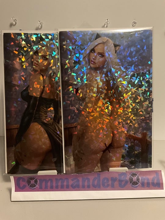 M House Melinda’s Comics Shatter Foil 2 book set Nice and Full naughty Cat Girl