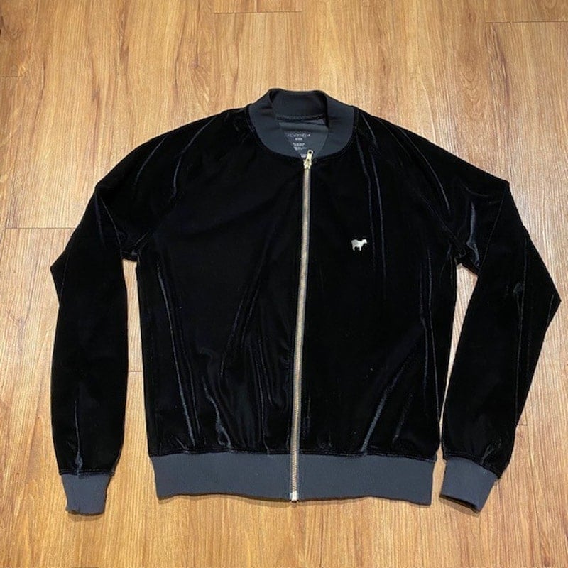 Goldsheep Velvet Jacket Full Zip Black Lightweight Gym Transition Women's M