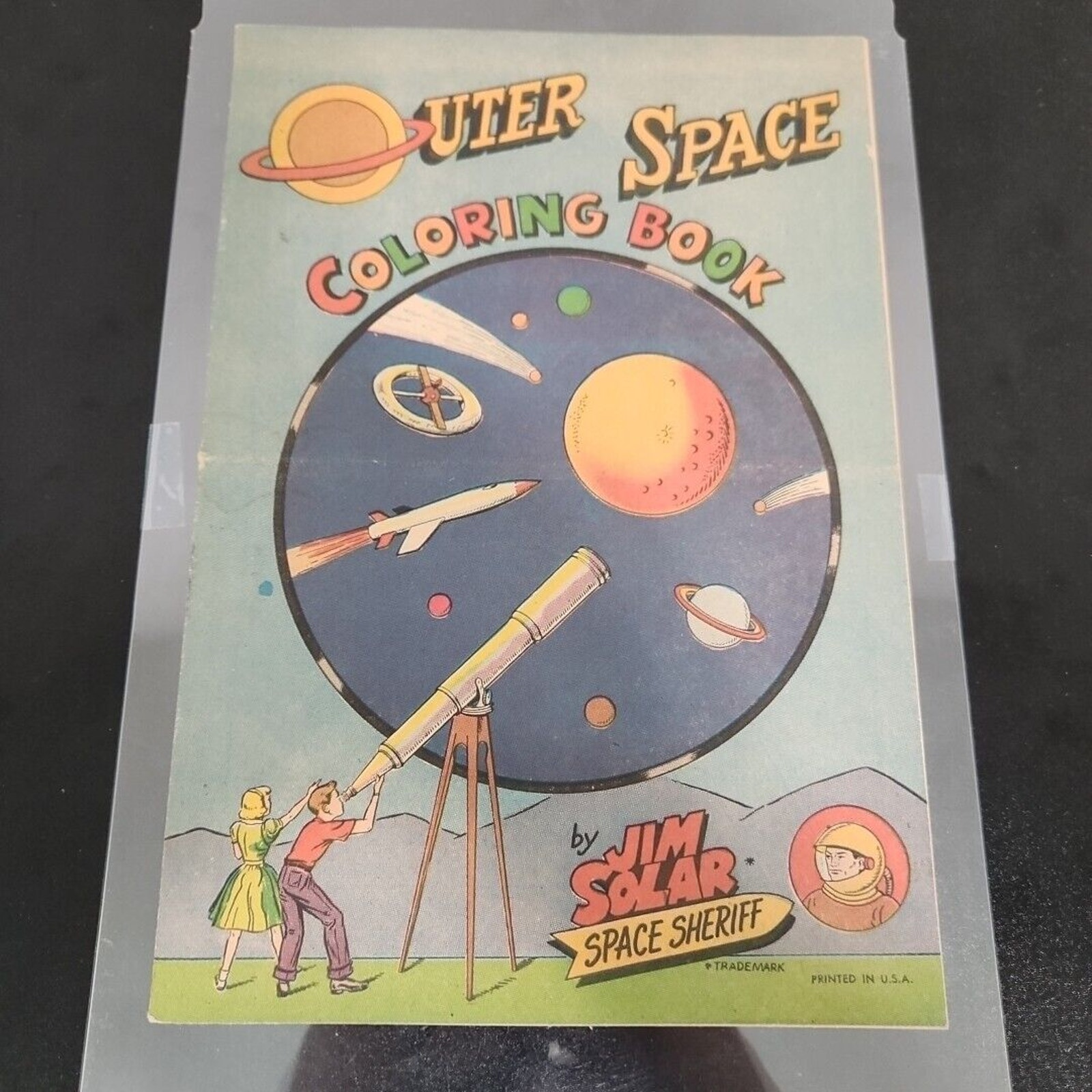 Vintage Jim Solar Space Sheriff Outer Space Coloring Book 1966