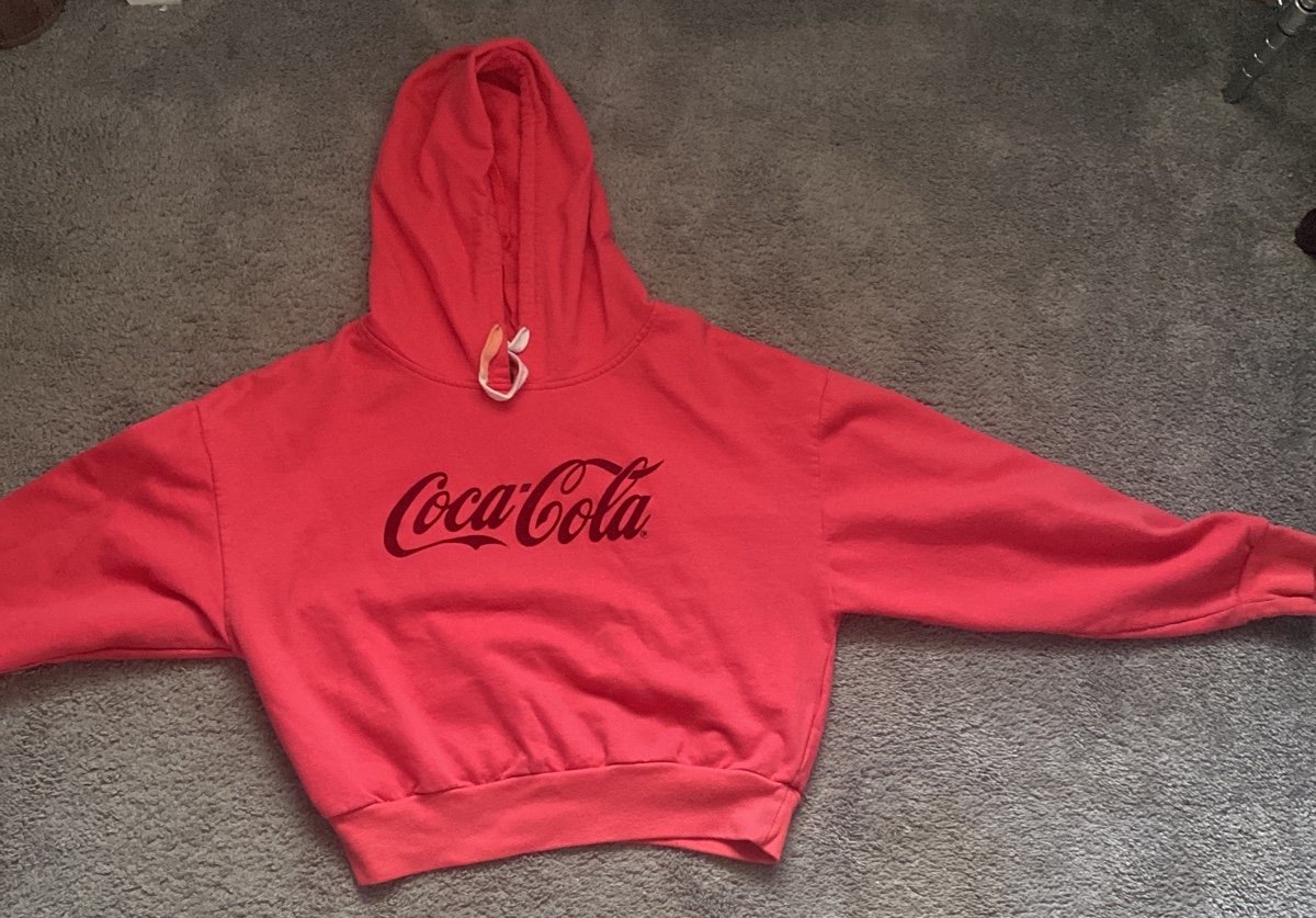Coca cola cropped hoodie cheap