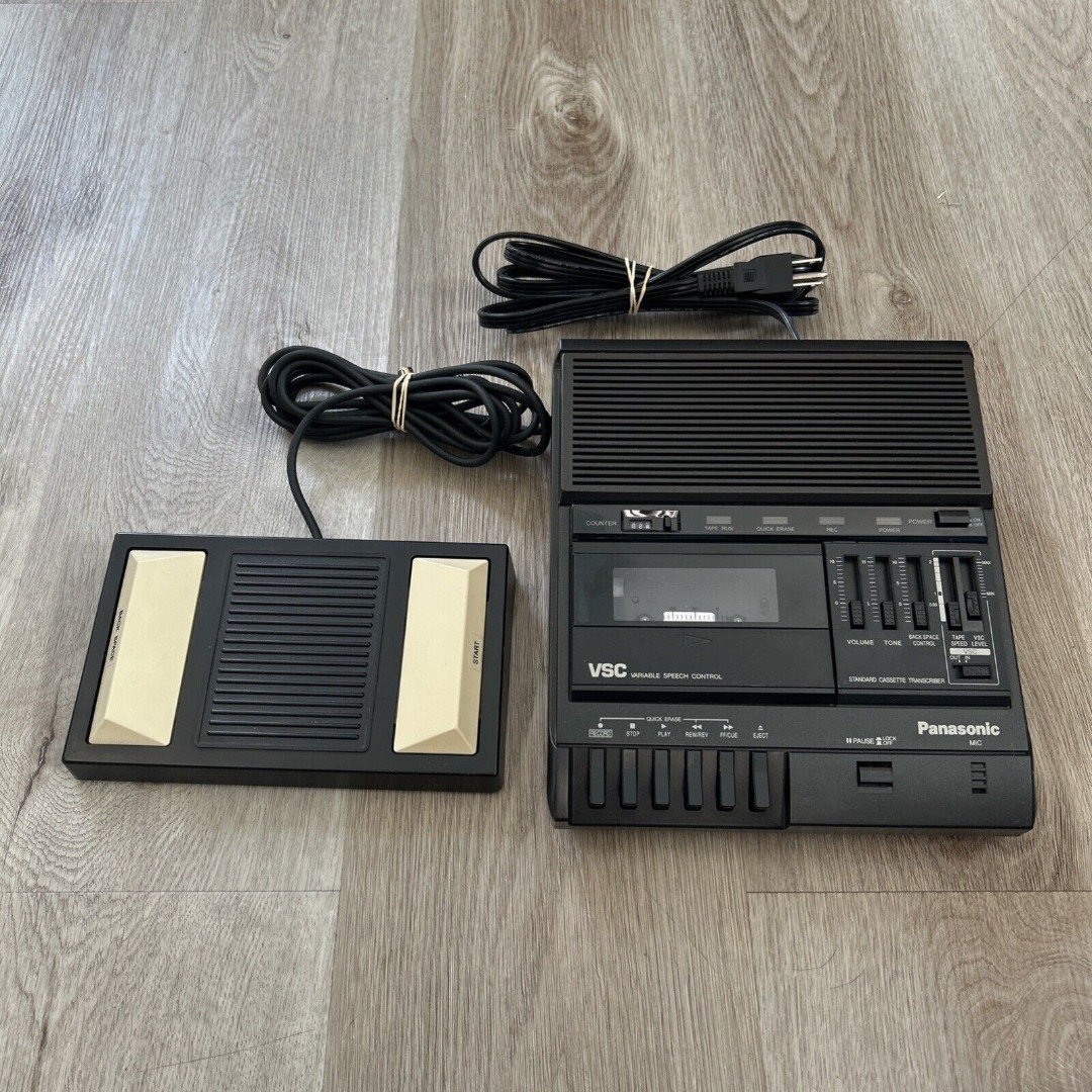 Panasonic RR-830 Dictation Machine Cassette Transcriber with Foot Control Tested