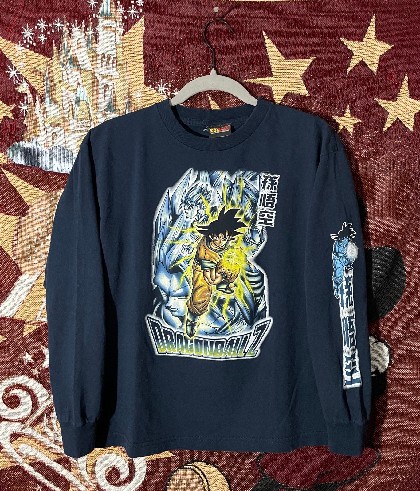 Vintage Dragon Ball Z Shirt Kids X Large Navy Blue Goku VTG 2002
