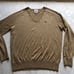 Lacoste Vintage Cashmere Blend Tan/Khaki V-Neck Soft Sweater Unisex Size 5 (M)