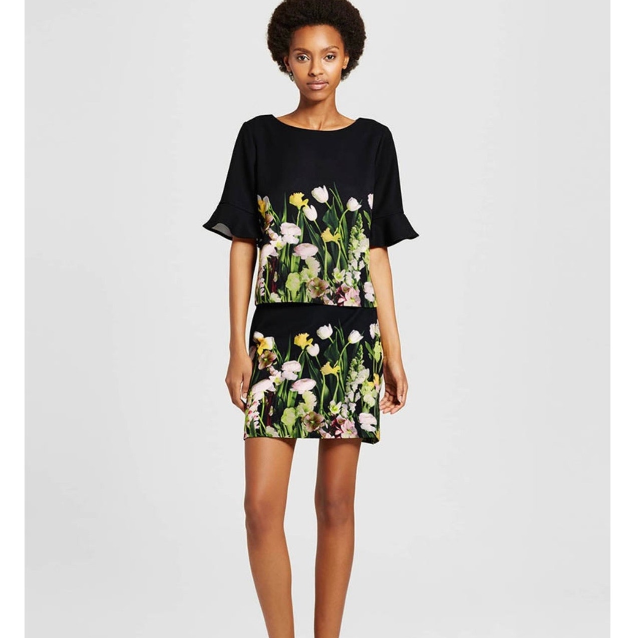 Victoria Beckham for Target Floral Print A-Line Skirt Set Womens Size Large