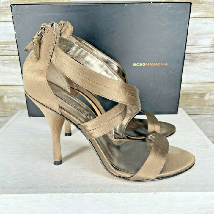BCBG Max Azria Women Gold Cross Strap St