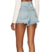 NWT EB DENIM High Waisted Raw Hem Perfect Shorts in Daphne Size 27