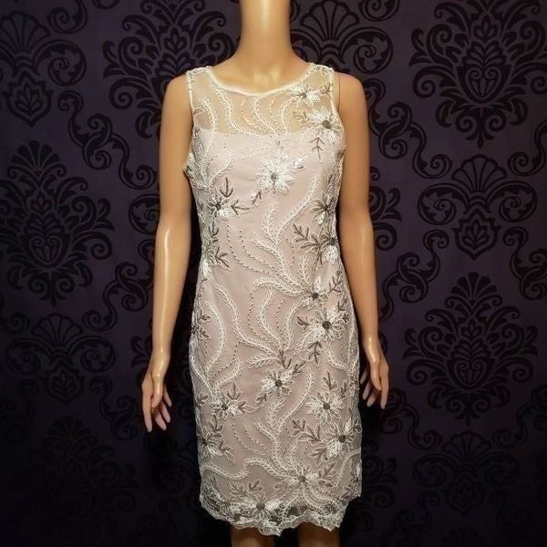 Calvin Klein Women's Sleeveless Embroidered Sheath Dress