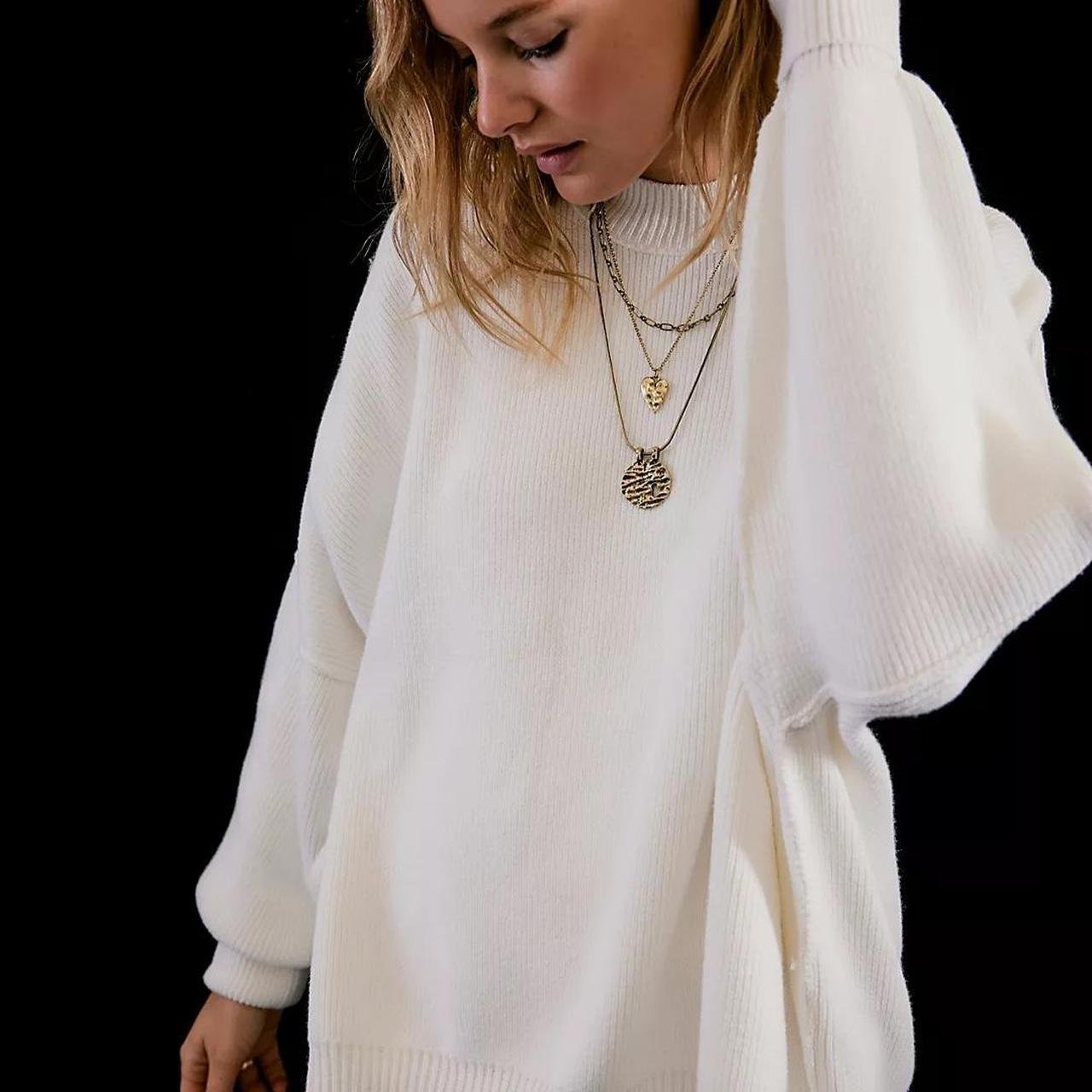 NWT Free People Easy Street Tunic in Painted White-Oversized