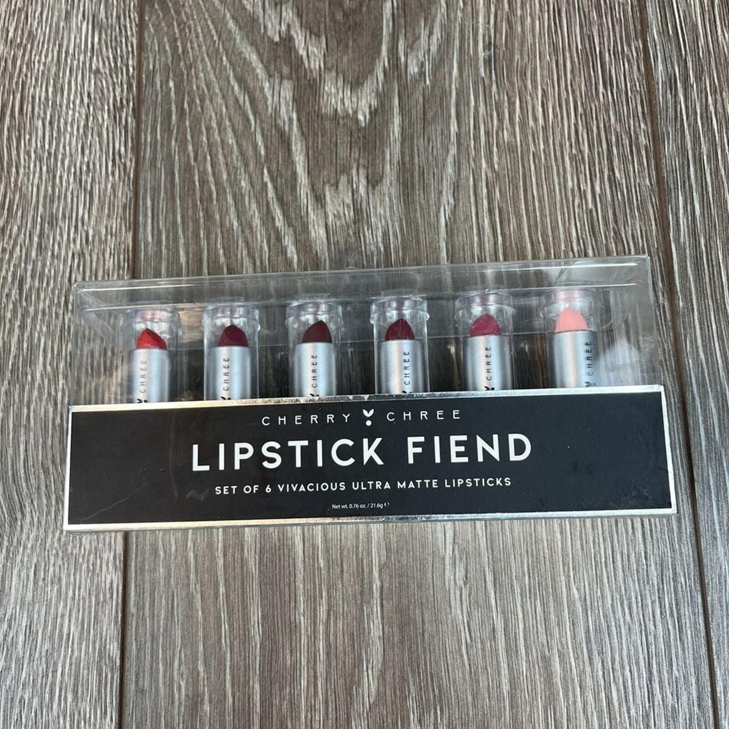 Cherry Chree Lipstick Fiend Set, 6 Ultra Matte Lipsticks