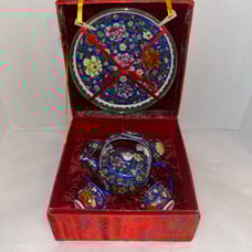 New Vintage Miniature Porcelain Saki Tea Set 7 Pcs