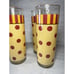 Gail Pittman Siena Tom Collins Highball Glass MCM Polka Dot Stripes SET OF 4