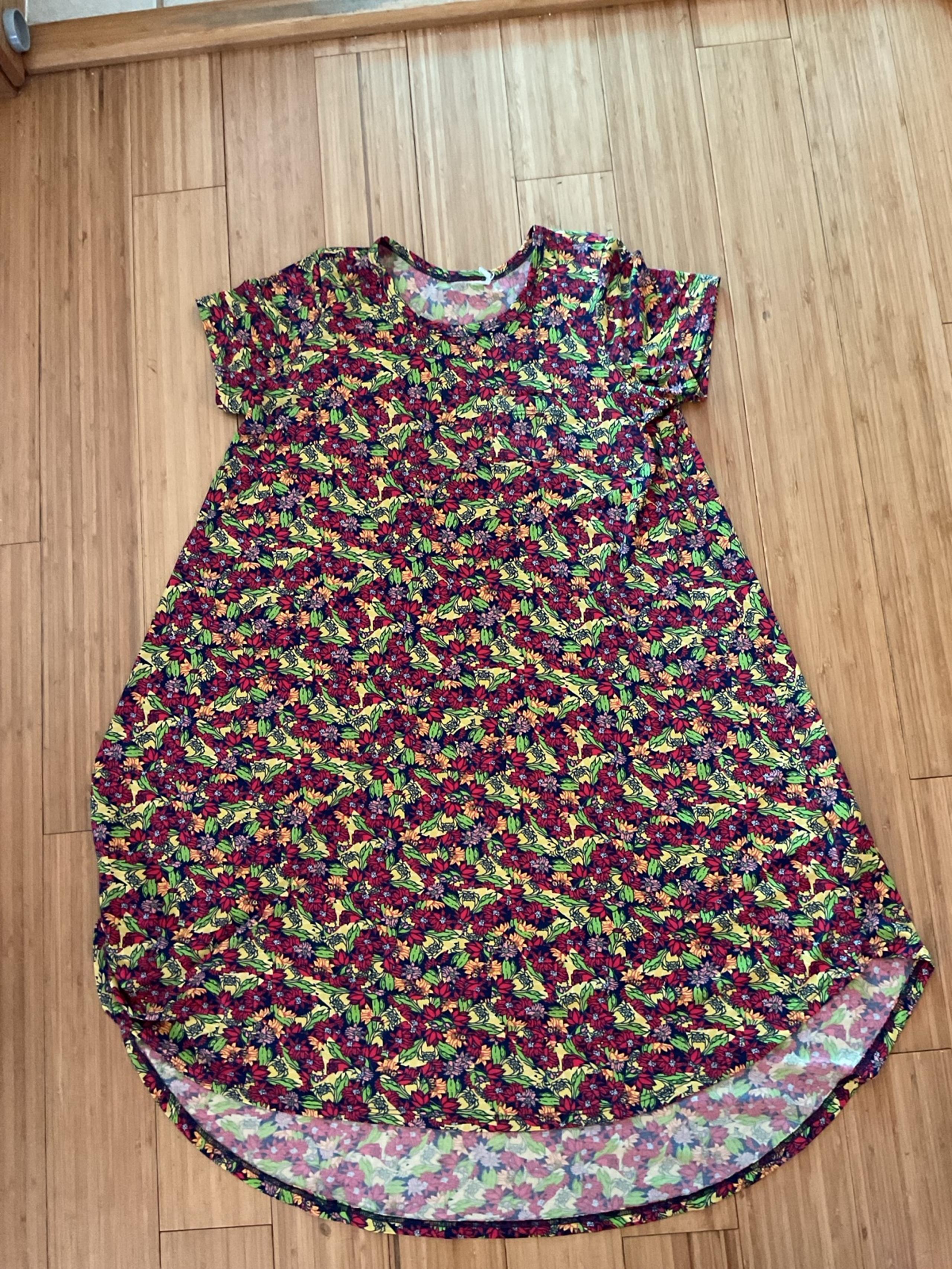 Lularoe high low Scarlet dress floral print kids size 10 short sleeves twirly