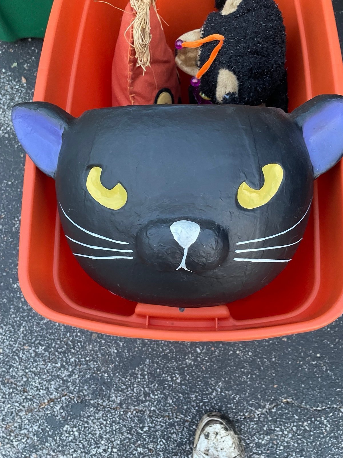 Halloween Paper Mache cat head