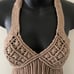 Fringe Knitted Halter Top Taupe!
