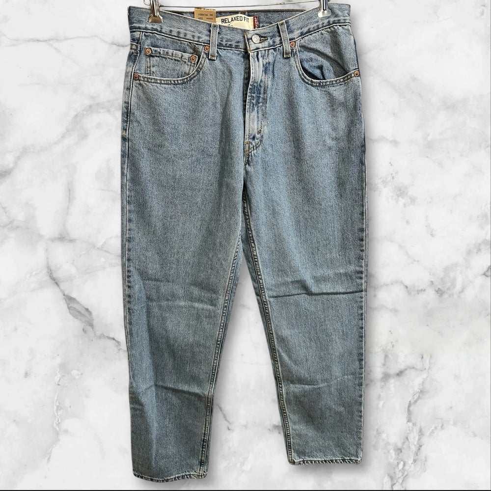 Levis Jeans Mens 34x34 (Fits 36x33) Blue 550 Relaxed Fit Tapered Denim Work NEW