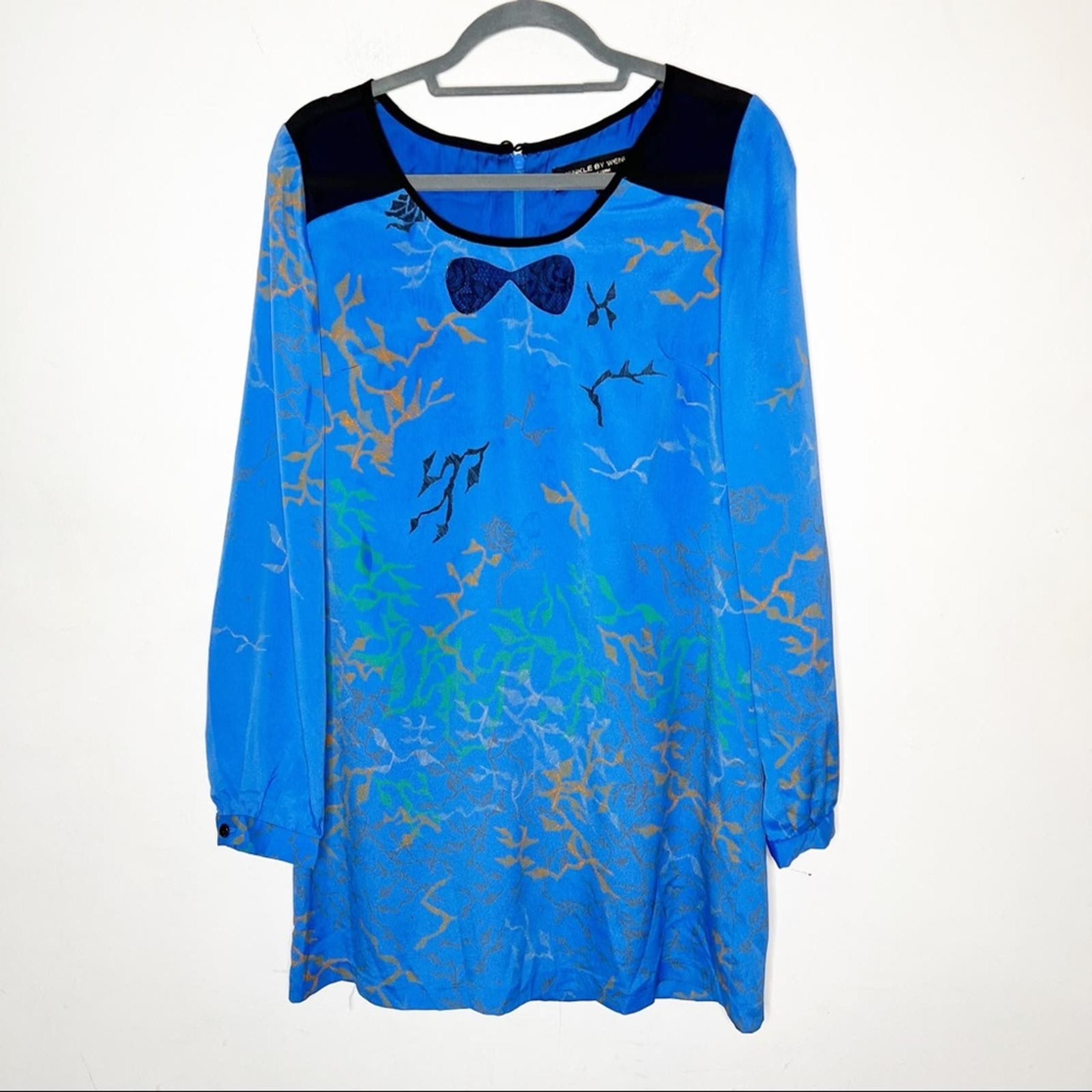 Anthropologie Twinkle By Wenlan Bow Print Dress SZ S