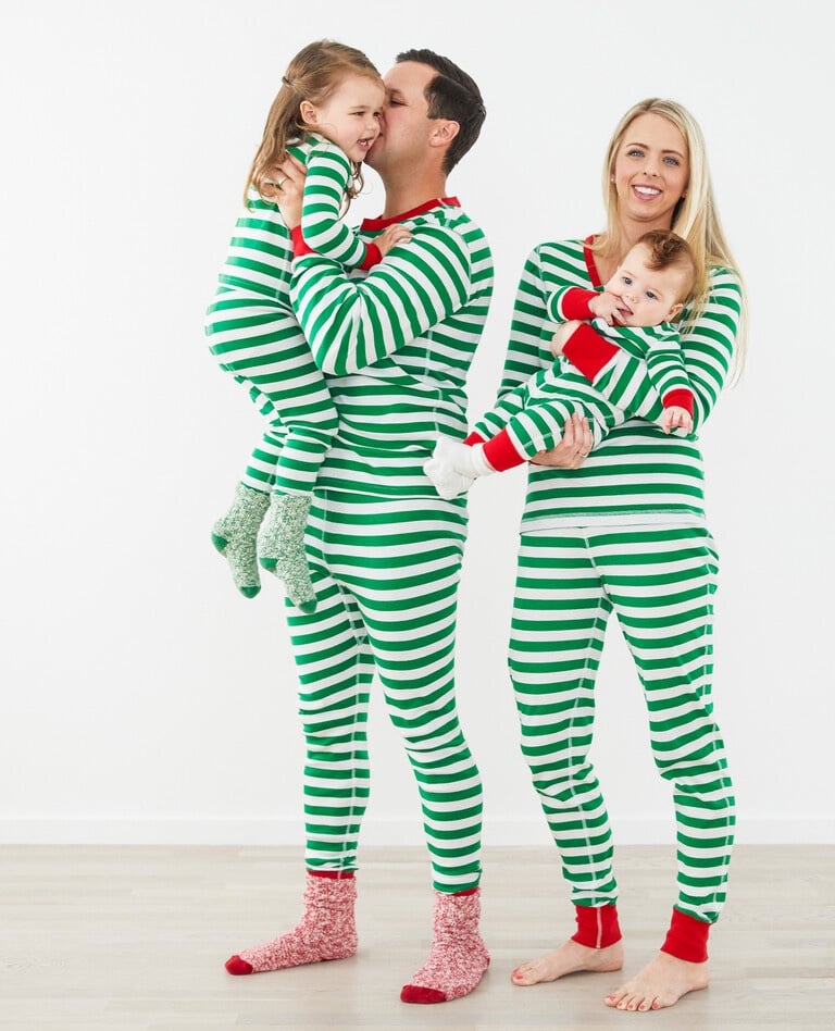 Hanna Andersson Striped Long John Pajama Set M
