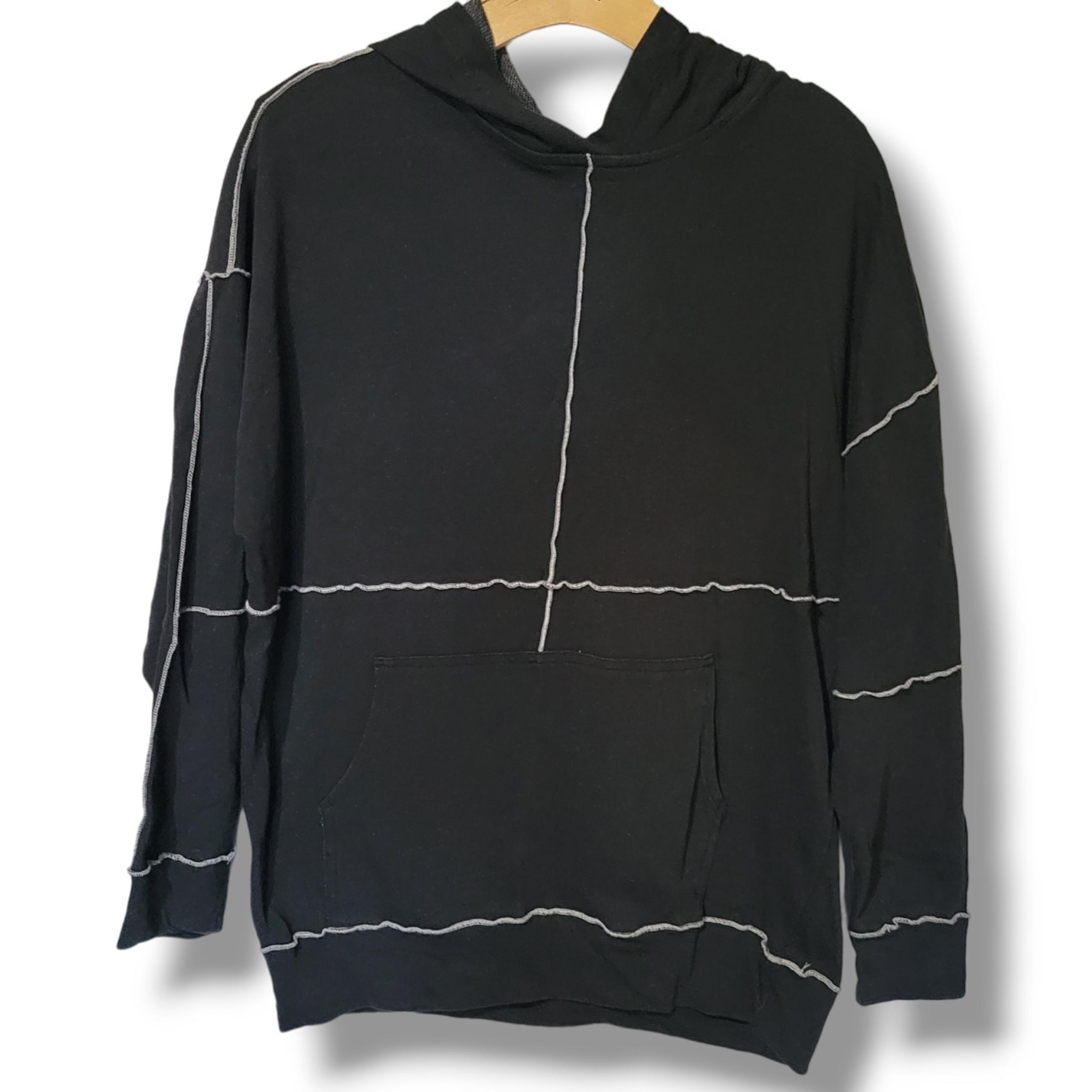 Wild Fable adult Unisex black distressed oversized Hooded Sweater  - xs