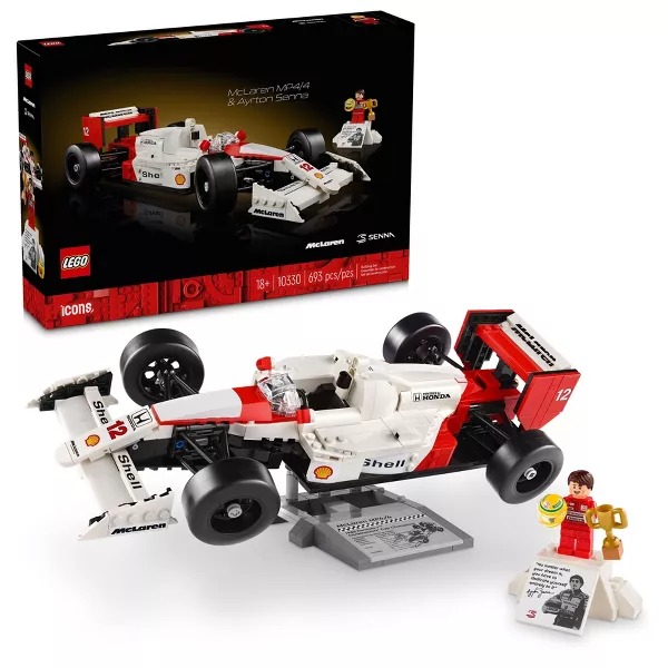 LEGO Icons McLaren MP4/4 & Ayrton Senna Model Race Car 10330 Building Kit