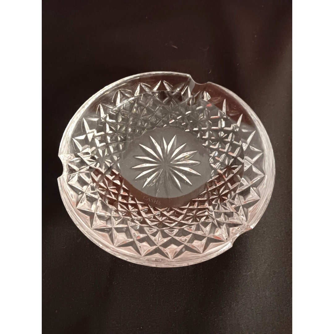 Cashs Ireland Crystal Ashtray Vintage Starburst Center
