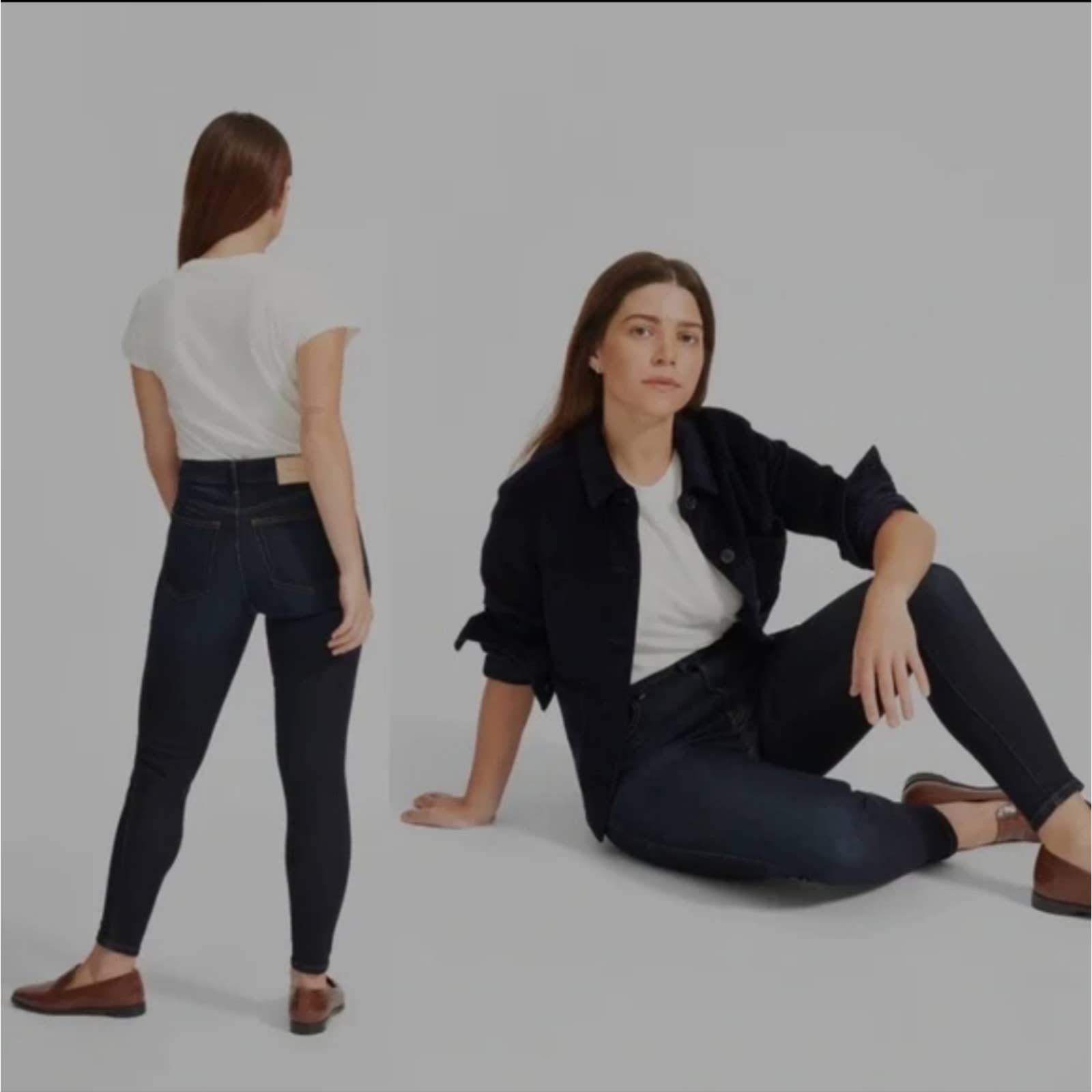 Everlane The Curvy High Rise Skinny Jeans Dark Wash Size 35 NWT
