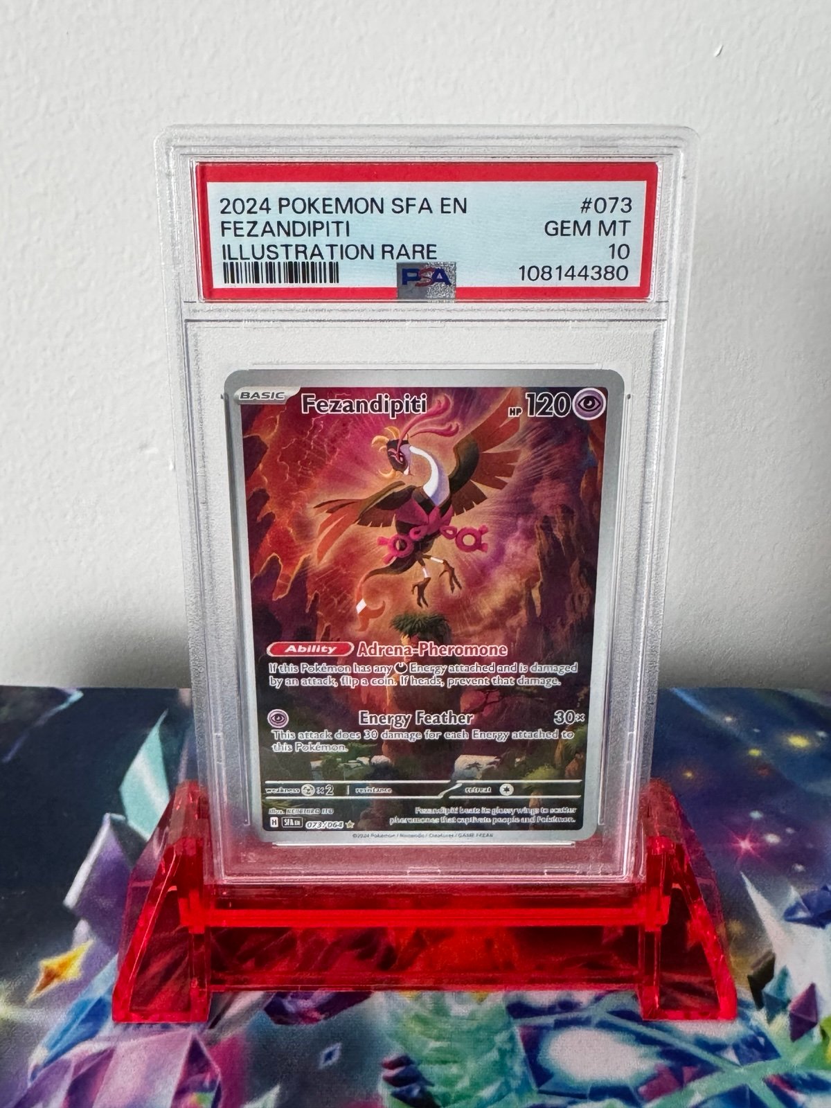 PSA 10 Fezandipiti Illustration Rare 073 from Pokémon Shrouded Fable