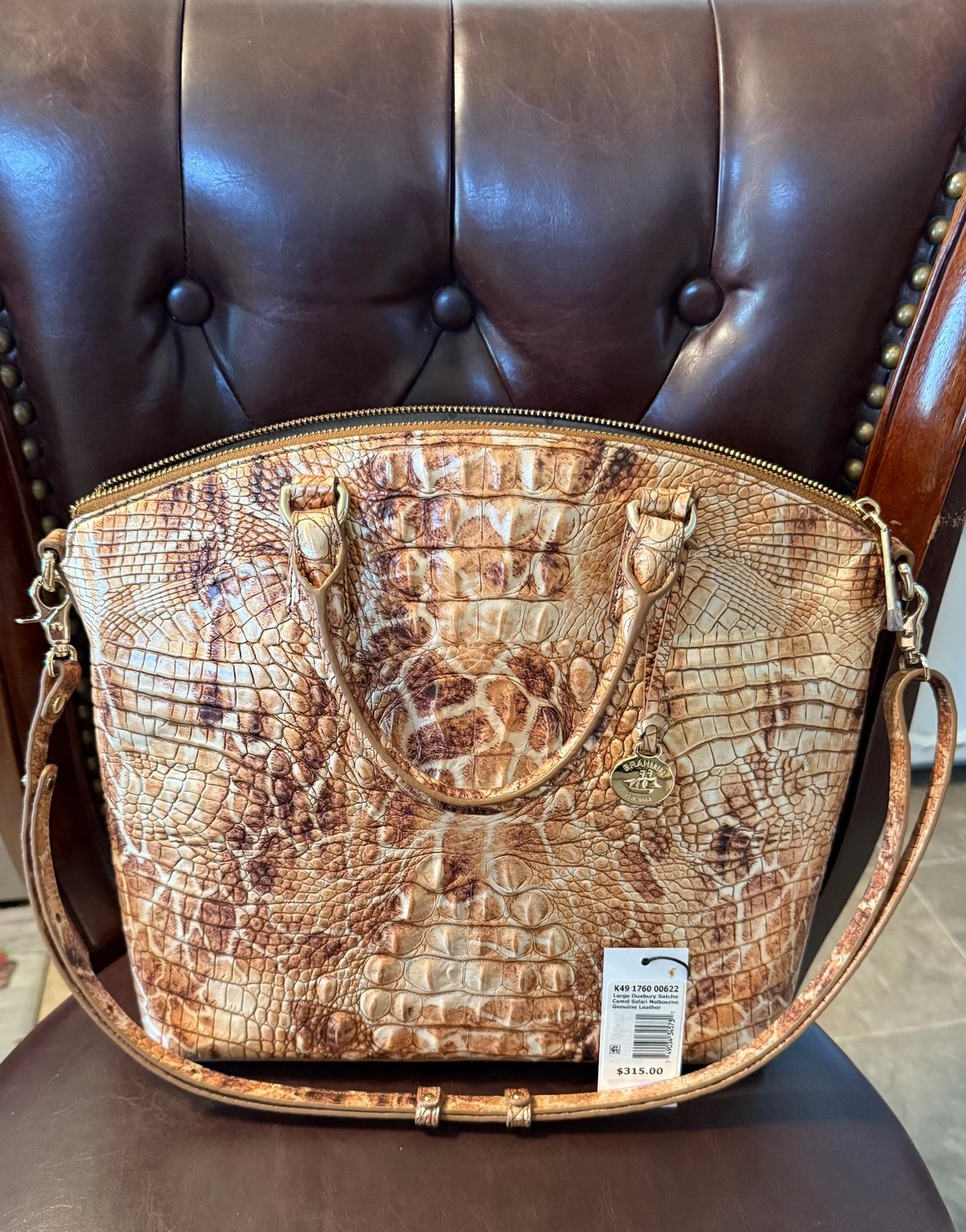 BRAHMIN Melbourne Large Duxbury Satchel Camel Safari LIKE NEW