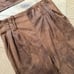 Venti6 brown strapless top high waisted pants in distressed leather microvelvet