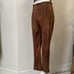 Venti6 brown strapless top high waisted pants in distressed leather microvelvet