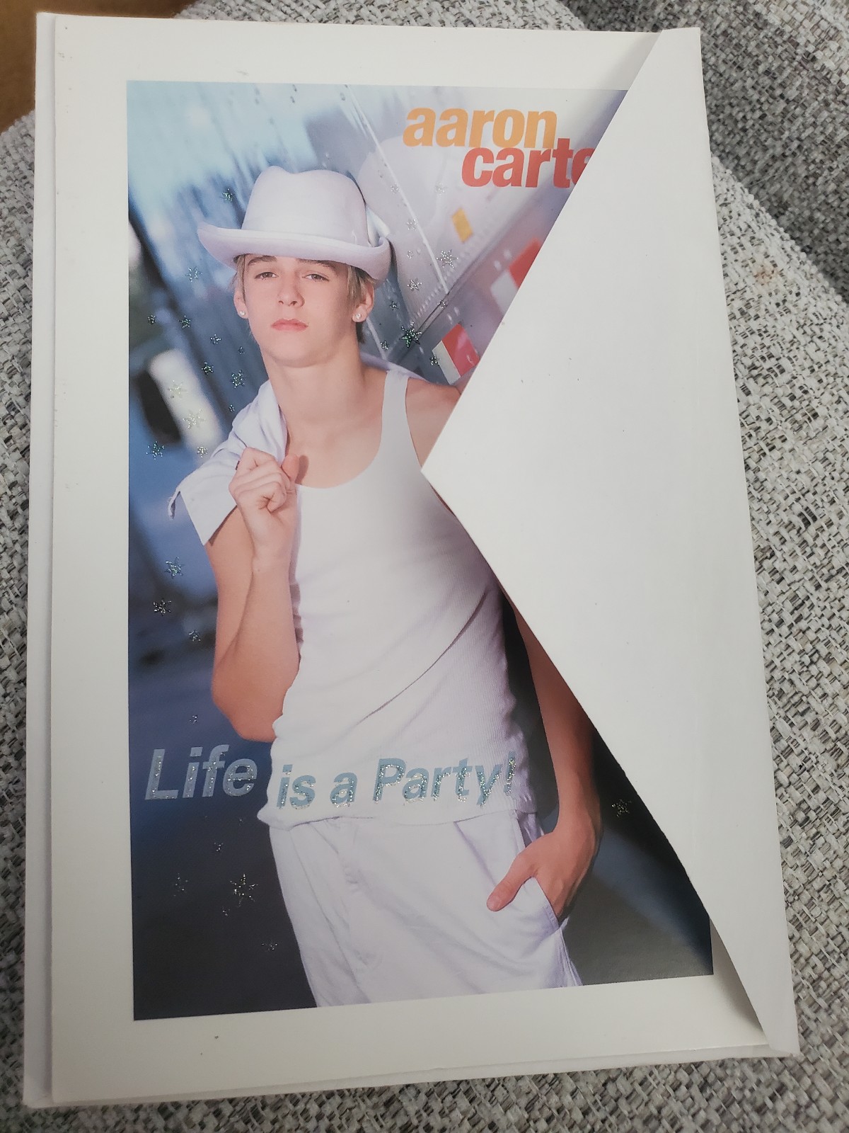 00s vintage rare aaron carter life is a party glitter American greetings card
