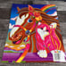 VTG Lisa Frank Rainbow Chaser Folder Colorful Horse & Kitten Design UNPUNCHED