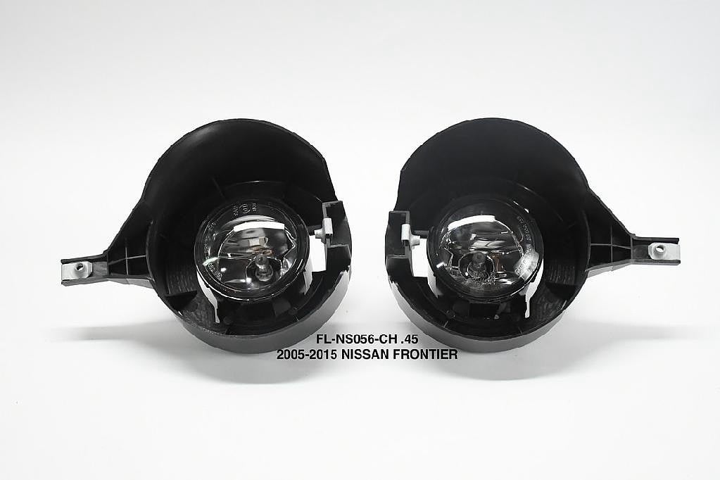 05-15 nissan frontier clear lens chrome fog lights chrome bumper models only luz