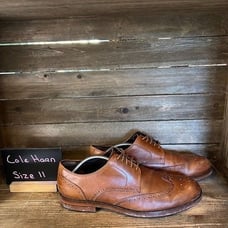 Mens Cole Haan Harrison Grand OS Brown Wingtip Brogue Leather Shoes Size 11 M