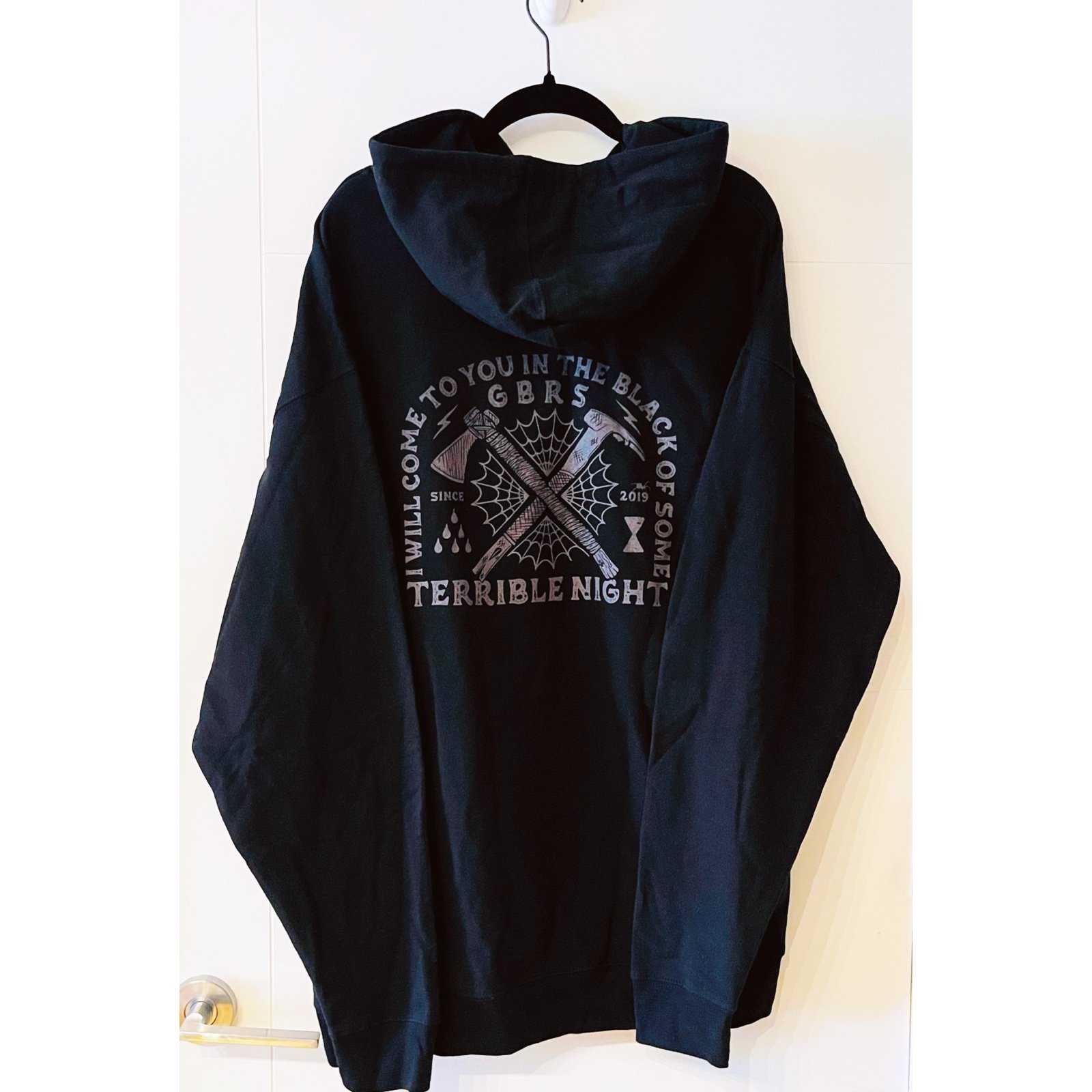 GBRS GROUP Terrible Night Mens Graphic Print Hoodie - detail