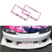 Brand New Universal 2PCS Anime Girl Poof Metal Pink License Plate Frame
