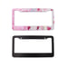 Brand New Universal 2PCS Anime Girl Poof Metal Pink License Plate Frame