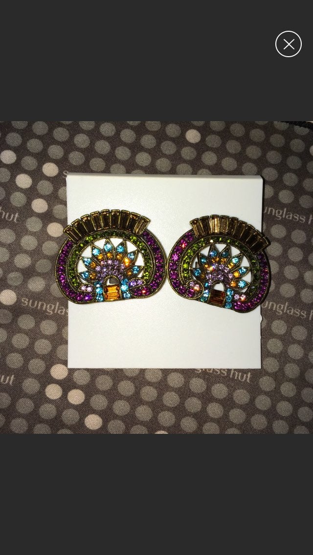 Heidi Daus Swarovski Multi Clip On Pair