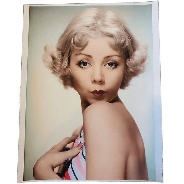 Vintage Silent Film Actress 1930s Alice White Colorized Photo 8 X 10.5 Flapper