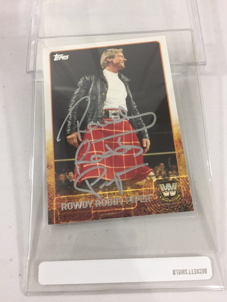 Rowdy roddy piper signed card