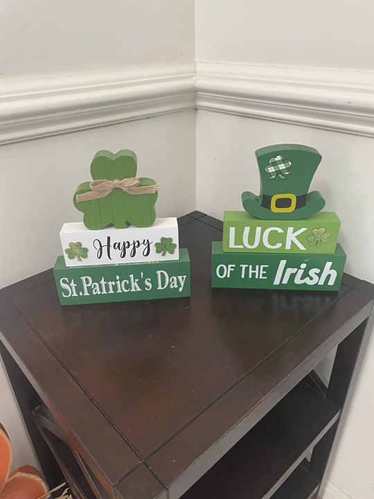 Gift - Boutique St Patrick's Day - Wooden Table Decorations Centerpieces Blocks