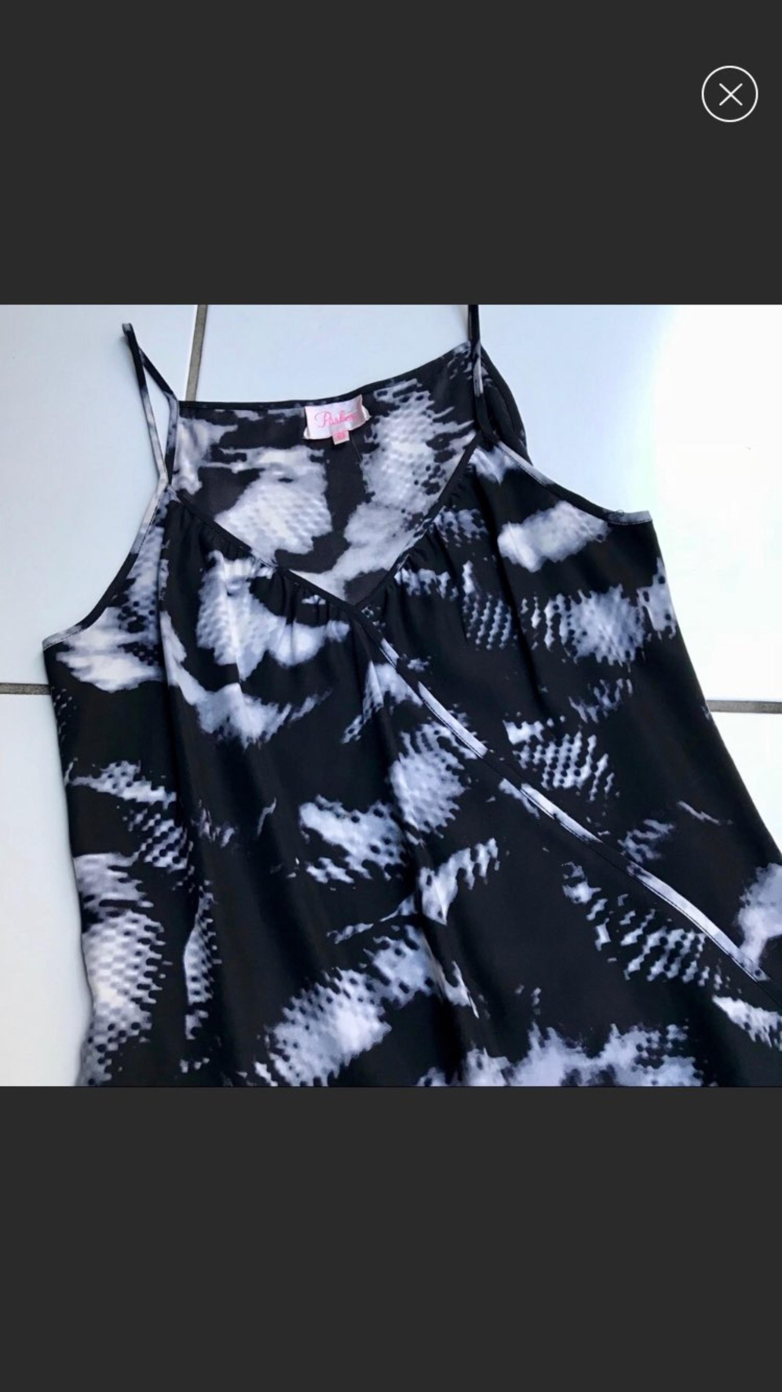 Parker Black & White Silk Top