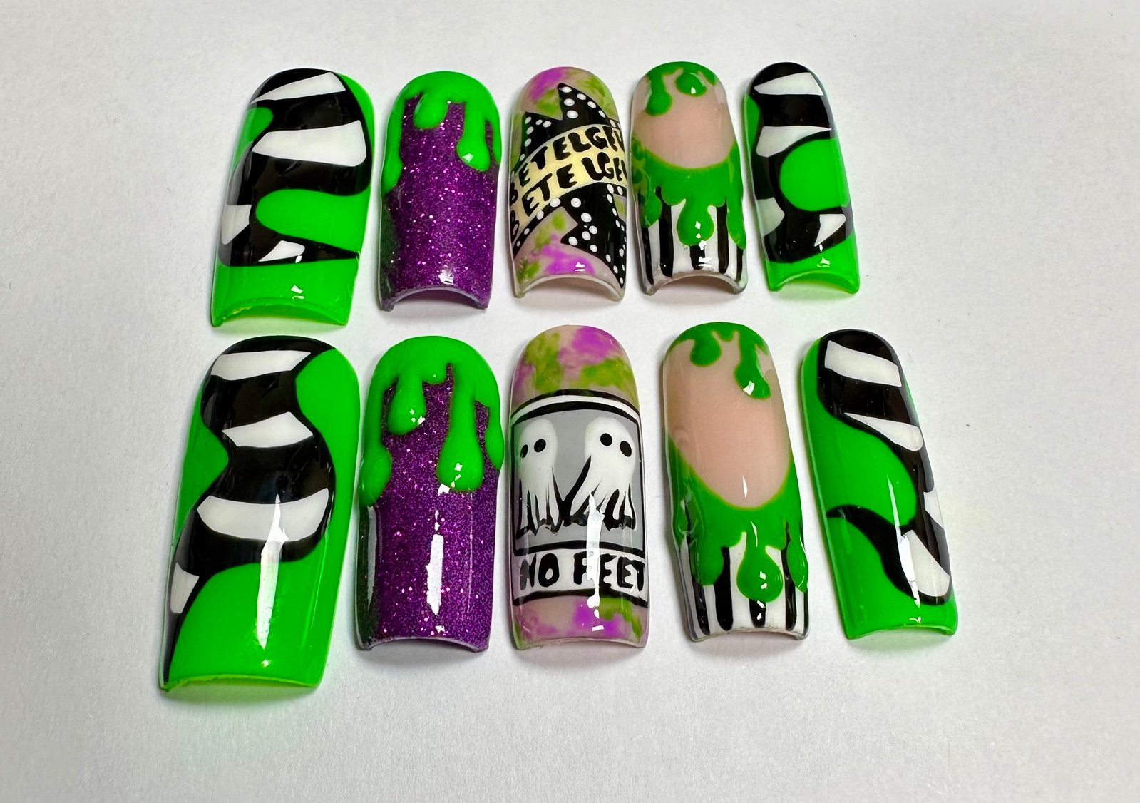 Beetlejuice press on nails