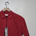 Nili Lotan Yorke Poplin Crimson Red Cotton Button Up XS Preppy Oversized 325