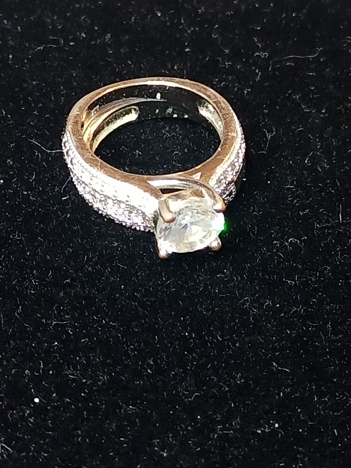 Silver .925 wedding ring set size 4 with rhinestones