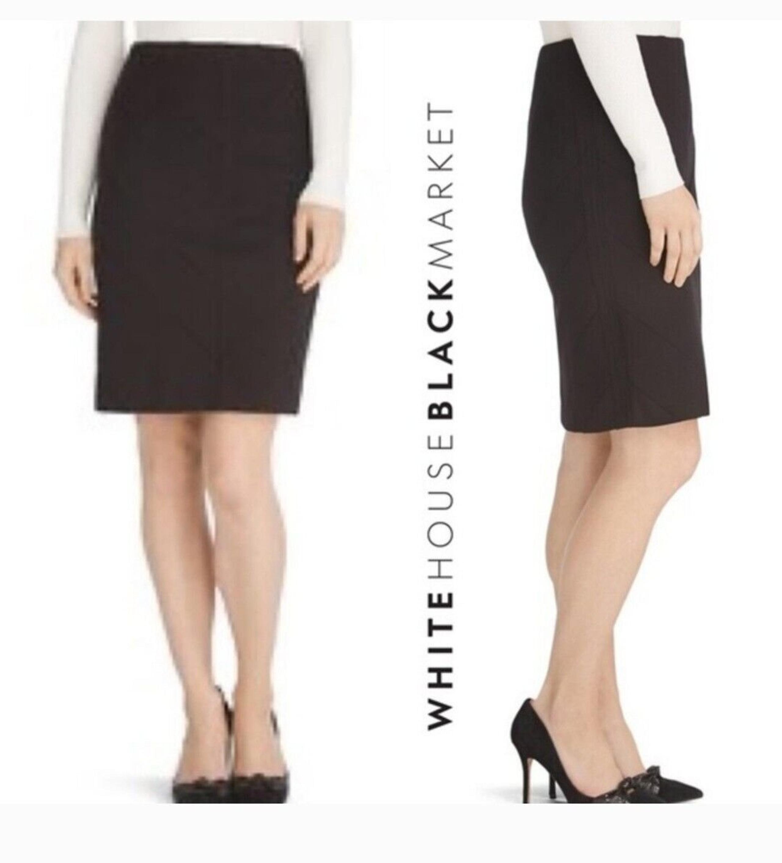 White House Black Market Womens Skirt Black Size 0 Straight Pencil Slimming