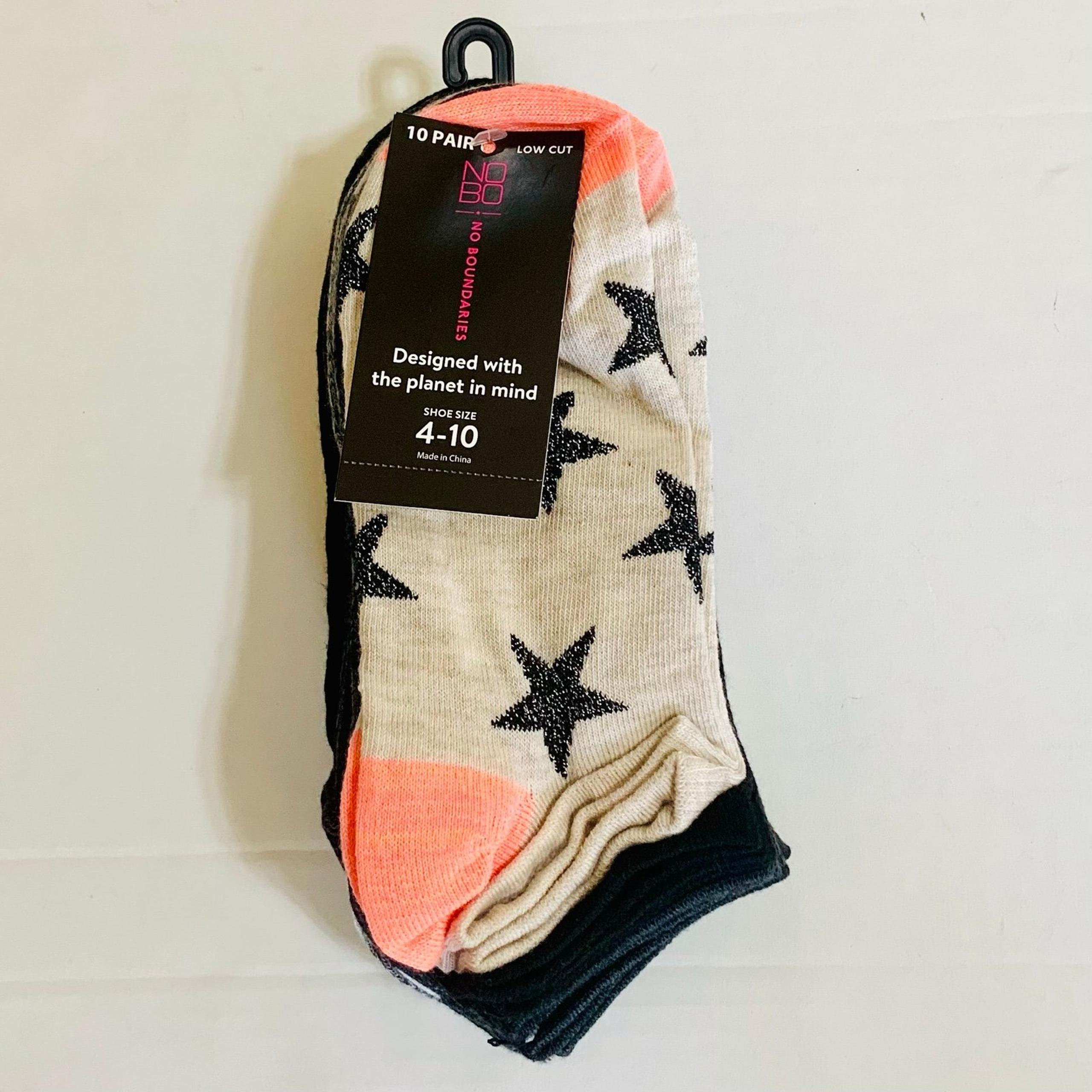 No Boundaries Women's Low-Cut Socks, 10-Pack (Shoe Size 4-10)