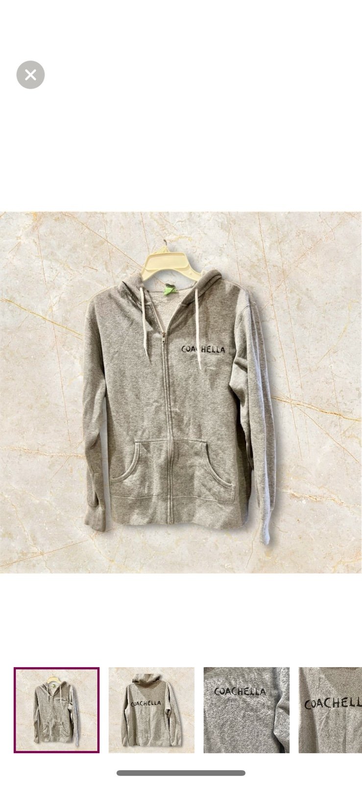 Vintage Unisex zip up sweatshirt from the Coachella Festival. Size medium.
